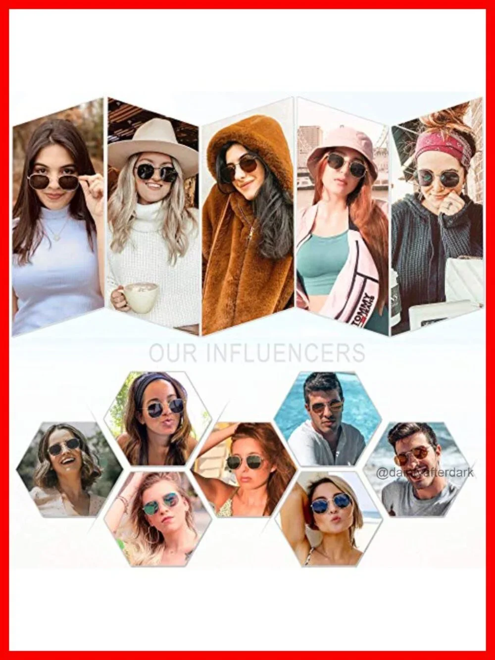 Square Polarized Sunglasses UV400 Protection Metal Frame Unisex